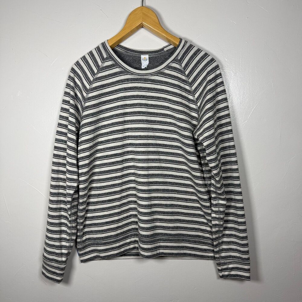 Marine Layer Black Gray Striped Long Sleeve Top Women's Size Large